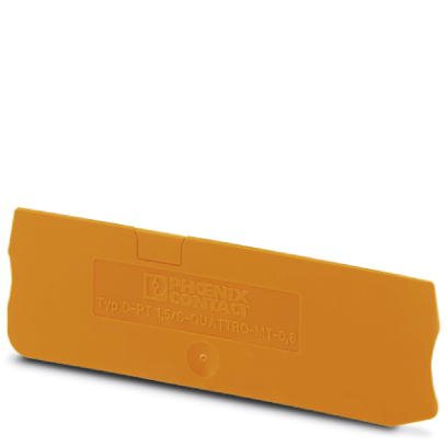 Phoenix Contact Terminal Block End Cover; D-PT 1.5/S-QUATTRO-MT-0.8 OG; 0.8mm Width; Orange